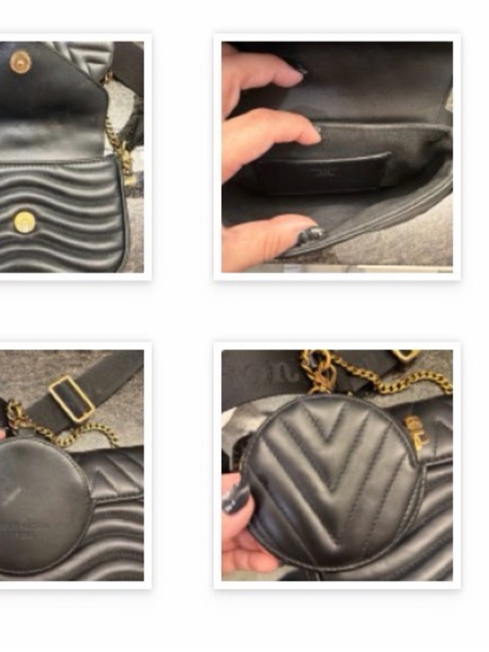 Authentic LV Black Quilted Leather Crossbody Bag with Coin Pouch - Receipts - Picture 2 of 7